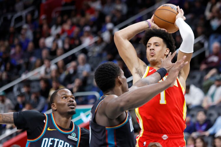 Surging Hawks snap the East-leading Pistons' 4-game winning streak with a 130-129 win in overtime